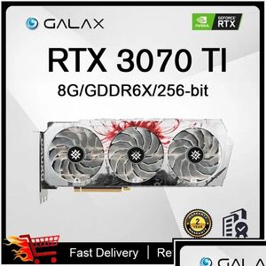 Grafikkort Galax RTX 3070 TI BOOMSRAR OC 8G NVIDIA GDDR6X/G6X Datorkort Video för PC PCIe4.0 256Bit 8 8Pin Gaming Drop Deliver DHVNJ