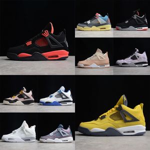 Jumpman 4 tênis de basquete para homens mulheres infravermelho militar preto gato universidade azul disparado redthunder cimento branco puro roxo masculino treinador designer tênis