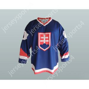 Custom Blue 81 Słowacja narodowa dżokey hokeja nowa ed e ed s-l-xl-xxl-3xl-4xl-5xl-6xl