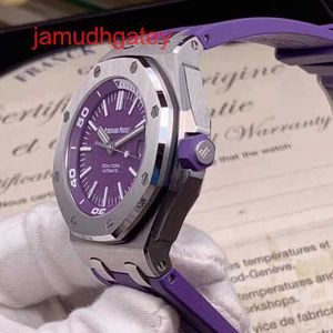 AP Swiss Luxury Watch Royal Oak Offshore Series 15710st Limited Edition Purple Back Transparent Men's Mode, Leisure, Business, Sports, Mechanical Diving Watch