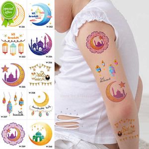 Neue 10/20 Stücke Neue Eid Mubarak Temporäre Tattoo Aufkleber Ramadan Kareem Dekoration Islamische Muslim Party Supplies Eid Kinder Geschenk 2023