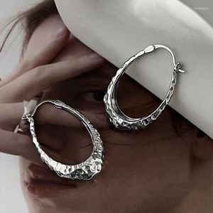Hoop Earrings Fashion Punk Round Circle For Women Goth Silvery Geometry Stud Vintage Jewelry Accessories Y2k