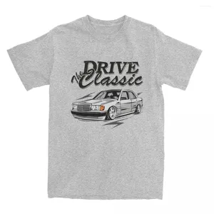 Homens Camisetas Impressionante W201 Drive O Carro Clássico Homens Mulheres Tripulação Pescoço Algodão 190E Carros Vintage Camisa de Manga Curta Grande Tamanho Camiseta