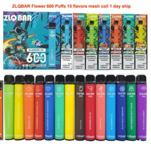 Oryginalny 100% ZLQ Bar 600 2 ml 550 mAh Ceils Eftarettes Vape Pen 2% 0% urządzenie jednorazowe papierosy Electronique 15 kolorów usuń randm