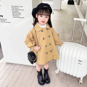 Coat 2023 Autumn Baby Girls Coats Children Casual Jackets Kids Clothing Loose-fitting Style Bow Princess Outerwear 2-8 Years Costumes