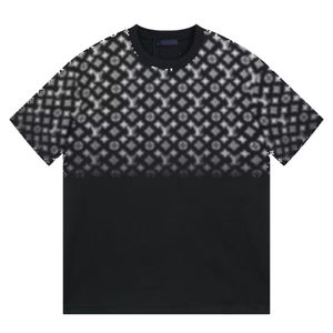 Camiseta masculina estampada com gola redonda e moda de rua tendência de primavera solta casual roupas de férias