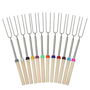 BBQ Tools Accessoires 12pcs Fork Barbecue Cookware Outdoor Röststicks Teleskop ein adailliertes Camp -Werkzeug für Haushalts Küchenartikel12 231122