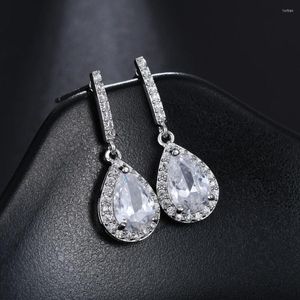 Orecchini pendenti IDESTINY 11.11 Waterdrop per donna Placcatura senza nichel Orecchini con zirconi cubici Bijoux Accessori per gioielli Regalo