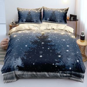 Conjuntos de cama Árvore de Natal Estrela Conjunto Meninos Meninas Twin Queen Size Duveta Capa Fronha Cama Crianças Adulto Moda Home Textileextile 231122