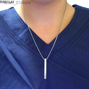 Pendant Necklaces Customized Men's and Women's Personalized Stainless Steel Vertical Neck Chain Punk Hip-hop Style Necklace Tren JewelryL231123