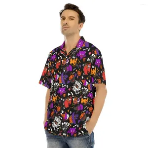 Men's Casual Shirts Hawaiian Shirt Anime Print Gengar Kawaii Funny Full 3D Short Sleeve Button Up Summer