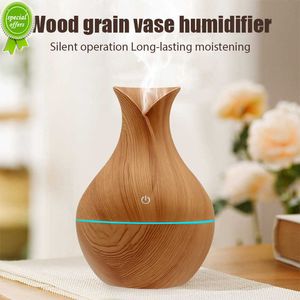 New Creative Wood Grain Vase Diffuser with Colorful Lamp Aroma Essential Oil Diffuser Home Air Humidifier Cool Mist Sprayer