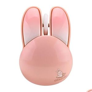 Mice Mofiiwireless Silent Mouse Cute Rabbit Design 2 4 Ghz With Usb Mini Receiver Optical For Laptop Pc Computer Notebook 231117 Drop Dhcvf