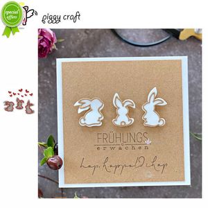 New Piggy Craft metallo taglio muore taglio die stampo Coniglietto di Pasqua Cuori Scrapbook mestiere di carta stampo coltello lama pugno stencil muore