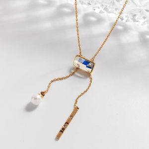 Hänghalsband 11.11 Trending smycken Rektangel Designer halsband med österrikiska kristallmodefestsmycken för kvinnor bijoux flickor gif