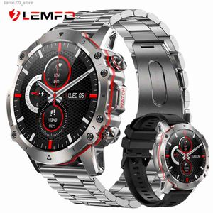 Orologi da polso LEMFO FALCON orologio da uomo in acciaio inossidabile Sport Smartwatch impermeabile 110+ modalità sportive Smartwatch militare Bluetooth CallQ231123