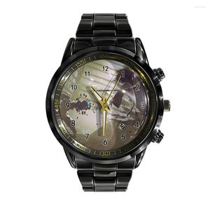 Wristwatches 2023 City Character Print Watch Men's Calendar Steel Band Quartz Sports