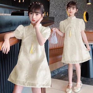 Dziewczynki sukienki nastoletnie dziewczyny sukienka letnie ubranie 2023 Hanfu cheongsam dzieci retro