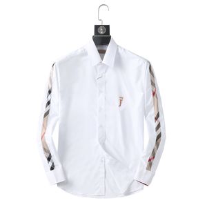 Camisa masculina Designer de luxo Camisa de negócios casual masculino Camisa xadrez masculina Marca de manga longa masculina Fashion Spring M-4xl