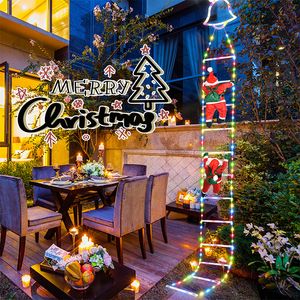 30st julljus sträng jultomten klättring trappor dekorativa lampor sträng trädgård utomhus magi lampor sträng app kontroll