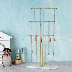 Jewelry Pouches Display Holder Metal Fashion Earrings Bracelet Organizer Stand Dormitory Bedroom Storage Rack With Tray