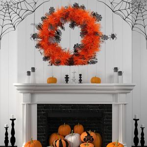 Fiori decorativi Accessori per la cucina Decorazione di Halloween Atmosfera Forniture Layout di scena Pipistrelli Scheletri Strisce di lana Colorate