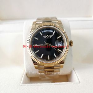 Atacado 21 estilo BPF fabricante Mens Watch 40mm 228235 228236 228238 Black Dial Relógios Sapphire Glass 2813 Movimento Mecânico Automático 18K Gold Men's Relógios de Pulso