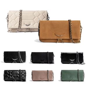 Lyxkvinnor Zadig Voltaire läder handväska designer herres messenger väska axel crossbody rock din vingar kedja sling koppling rese kuvert tote pochette