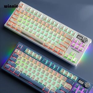 84 KEYS LANGTU LT84 SLIDE MECHAINCAL TECLADOR RGB LIGO DE BENÇÃO TYPLEC Swappable Customaze Gamer 231221