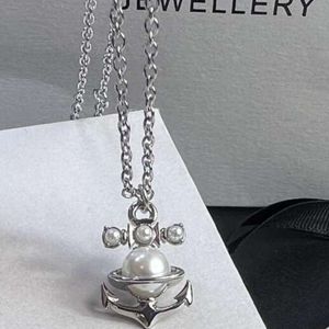 VivianeネックレスデザイナーViviennes Westwoods Luxury Hip Hip Jewlery Planet Necklace Anchor Pearl nckleace Punkパーソナライズされたエディションセーターチェーン