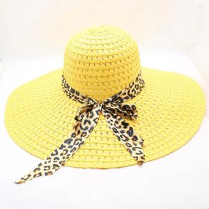 Wide Brim Hats Blank Adjustable Baseball Cap Women Sun Floppy Print Big Leopard Straw Hat Beach Caps For Toddlers Girls