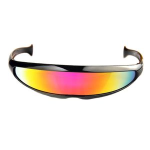 Fashion Space Robot Sunglasses Laser Eyeglasses UV400 Personality Mirrored Lens Costume Eyewear Glasses Men Glasses