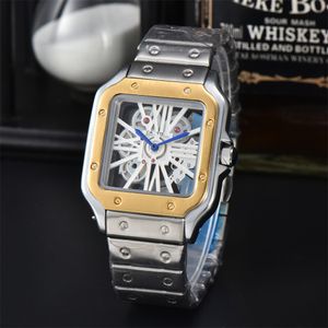 2023 Högkvalitativt toppmärke Cartixx Mens Watch Luxury Steel Stand Sapphire Mirror Mens Hollow Automatic Designer Movement Watches Quartz Man Watchwristes Montre