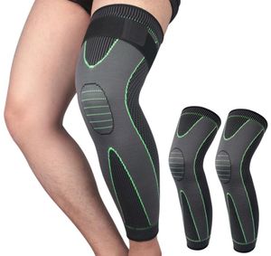 Elastisk knästödtryck Bandage Long Kne Pads Patella Husces Nylon Sport Compression Sleeve för basketvolleyboll Runni3384505