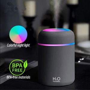 Umidificatori d'aria da 300 ml Diffusore di aromi mini USB portatile con nebbia fredda per la camera da letto Piante per auto a casa Purificatore Humificador