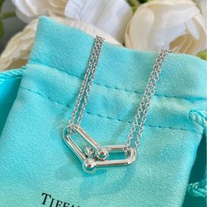 Tiff a ny Star style V-gold high-quality diamond necklace CNC high version fashionable pendant minimalist