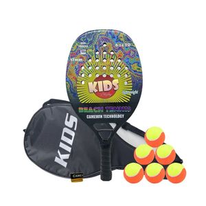 Racchette da tennis 614 anni Racchetta da spiaggia per bambini Principiante Fibra di carbonio 270g Leggera Adatta per bambino Con copertura Presente Black Friday 231122