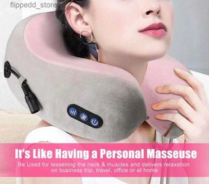 Massaging Neck Pillowws Masage Pillow Neck Massager Neck Pain Heating Neck Kneading Memory Massager Travel Pillow for Airplane Car Electric Relaxation Q231123