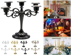 Candle Holders Antique Retro Holder European Vintage Metal Candlestick Silver Gold Plated Candelabra Table Centerpieces For Taper1898495
