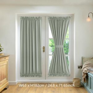 Curtain Privacy Grommet Curtains 2 Panel French Door With Rod Pocket Tieback Indoor Sun Blocking For Window 25x72Inch