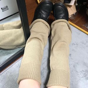 Mulheres meias 1 par de mangas da perna simples outono inverno largo no japão solo estilo para aquecedores de botas de festa