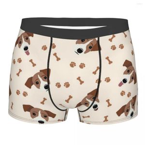 Cuecas Jack Russell Terrier Dog Roupa Men Sexy Presded Puppy Boxer Shorts Calcinha