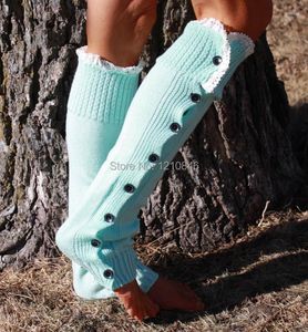 Women Socks Winter Boot With Ruffle LaceTrim And Button Down Knitted Women's Accessories Topper