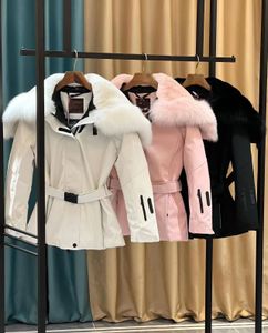 Frankrike Winter Dersigner Canadian Womens Coat Ytterkläder Huven Fox Fur Collar Windproof, Waterproof och Snowproof Fabric Gooses Down Jacket Ski Suit Monclair