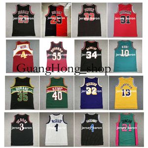 GH Michael Jor Dan Scottie Pippen Camisa de basquete Dennis Rodman Tracy Mcgrady Penny Hardaway Grant Hill Mike Bibby Dirk Nowitzki Allen