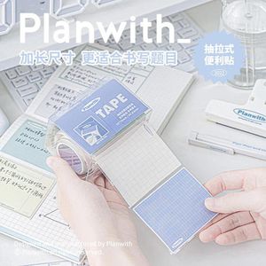 Cute Ins Pulling Type Tabs Sticky Notes Memo Pad Stationery Pads Sheets Notepad Stationary Office Decoration Note