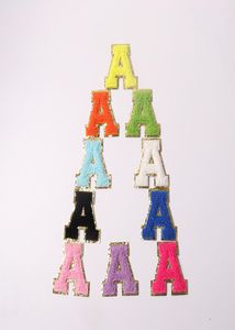 Patches de números do alfabeto para festa de chenille letras patche ferro em letras AZ remendos brilhantes borda dourada para roupas de artesanato de arte DIY 9307720