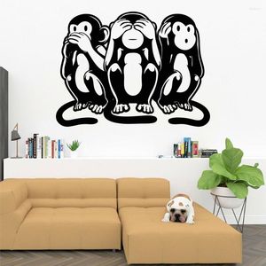 Wall Stickers Amusing Monkey Sticker Speak See Hear NO EVIL Decal For House Kids Bedroom Decoration Wallpaper X342