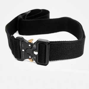 Bälten Mäns Canvas Belt Luxury Black Buckle Outdoor Hunting Multifunktion Marine Corps för Nylon