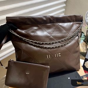 22 Garbage Bag Designer Womens Shoulder Bag 30/35cm Leather Diamond Plaid Gold Hardware Metal Clasp Luxury Tote Coin Matelasse Chain Crossbody Bags Airport Sacoche